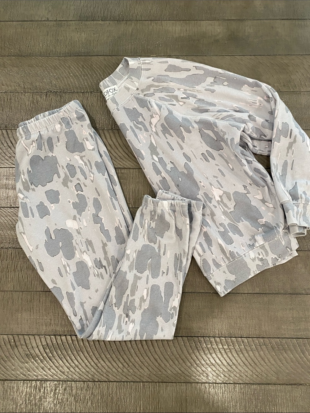 Wildfox Gray Camo Sweatshirt and Joggers Set Size S